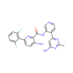 Cc1nc(N)cc(-c2ccncc2NC(=O)c2nc(-c3c(F)cccc3F)ccc2N)n1 ZINC000203753626