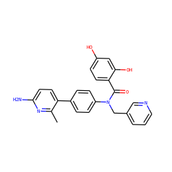 Cc1nc(N)ccc1-c1ccc(N(Cc2cccnc2)C(=O)c2ccc(O)cc2O)cc1 ZINC000653664384