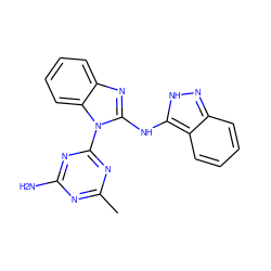 Cc1nc(N)nc(-n2c(Nc3[nH]nc4ccccc34)nc3ccccc32)n1 ZINC000071317791