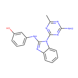 Cc1nc(N)nc(-n2c(Nc3cccc(O)c3)nc3ccccc32)n1 ZINC000071316065