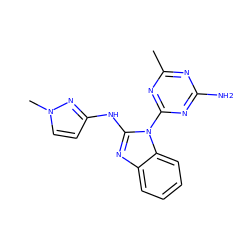 Cc1nc(N)nc(-n2c(Nc3ccn(C)n3)nc3ccccc32)n1 ZINC000071316389