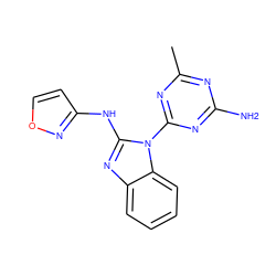 Cc1nc(N)nc(-n2c(Nc3ccon3)nc3ccccc32)n1 ZINC000071296822