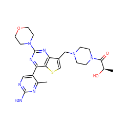 Cc1nc(N)ncc1-c1nc(N2CCOCC2)nc2c(CN3CCN(C(=O)[C@@H](C)O)CC3)csc12 ZINC000205715066