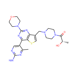 Cc1nc(N)ncc1-c1nc(N2CCOCC2)nc2c(CN3CCN(C(=O)[C@H](C)O)CC3)csc12 ZINC000205715040