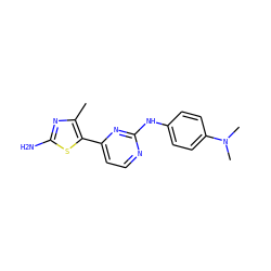 Cc1nc(N)sc1-c1ccnc(Nc2ccc(N(C)C)cc2)n1 ZINC000013559880