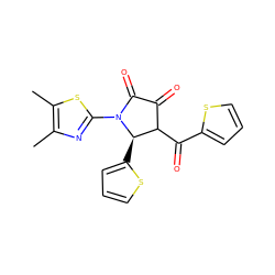 Cc1nc(N2C(=O)C(=O)C(C(=O)c3cccs3)[C@H]2c2cccs2)sc1C ZINC000004427084