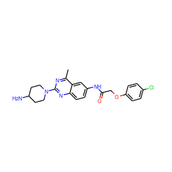 Cc1nc(N2CCC(N)CC2)nc2ccc(NC(=O)COc3ccc(Cl)cc3)cc12 ZINC000035801013