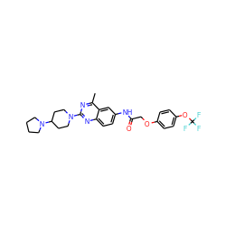 Cc1nc(N2CCC(N3CCCC3)CC2)nc2ccc(NC(=O)COc3ccc(OC(F)(F)F)cc3)cc12 ZINC000035836842