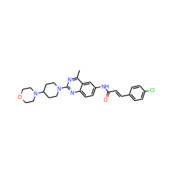 Cc1nc(N2CCC(N3CCOCC3)CC2)nc2ccc(NC(=O)/C=C/c3ccc(Cl)cc3)cc12 ZINC000084617827
