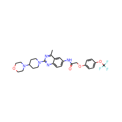 Cc1nc(N2CCC(N3CCOCC3)CC2)nc2ccc(NC(=O)COc3ccc(OC(F)(F)F)cc3)cc12 ZINC000084596681