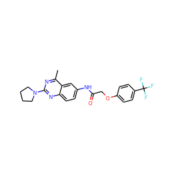 Cc1nc(N2CCCC2)nc2ccc(NC(=O)COc3ccc(C(F)(F)F)cc3)cc12 ZINC000036351903