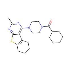 Cc1nc(N2CCN(C(=O)C3CCCCC3)CC2)c2c3c(sc2n1)CCCC3 ZINC000001332473