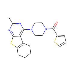 Cc1nc(N2CCN(C(=O)c3cccs3)CC2)c2c3c(sc2n1)CCCC3 ZINC000001332472