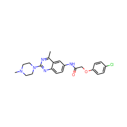 Cc1nc(N2CCN(C)CC2)nc2ccc(NC(=O)COc3ccc(Cl)cc3)cc12 ZINC000084635295