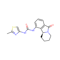 Cc1nc(NC(=O)Nc2cccc3c2[C@@H]2CCCCN2C3=O)cs1 ZINC000095578071