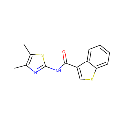 Cc1nc(NC(=O)c2csc3ccccc23)sc1C ZINC000001002504