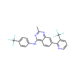 Cc1nc(Nc2ccc(C(F)(F)F)cc2)c2ccc(-c3ncccc3C(F)(F)F)cc2n1 ZINC000038412929