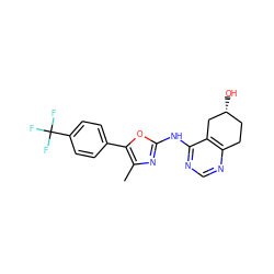 Cc1nc(Nc2ncnc3c2C[C@H](O)CC3)oc1-c1ccc(C(F)(F)F)cc1 ZINC000169705005