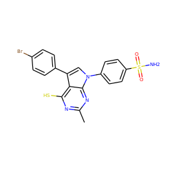 Cc1nc(S)c2c(-c3ccc(Br)cc3)cn(-c3ccc(S(N)(=O)=O)cc3)c2n1 ZINC000299837870