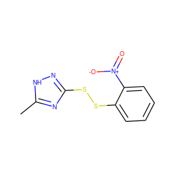 Cc1nc(SSc2ccccc2[N+](=O)[O-])n[nH]1 ZINC000103213034