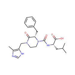 Cc1nc[nH]c1CN1CCN(C(=O)N[C@@H](CC(C)C)C(=O)O)[C@@H](Cc2ccccc2)C1=O ZINC000034630977