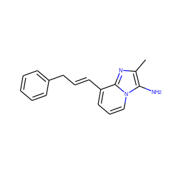 Cc1nc2c(/C=C/Cc3ccccc3)cccn2c1N ZINC000013760955