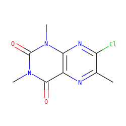 Cc1nc2c(=O)n(C)c(=O)n(C)c2nc1Cl ZINC000000339457