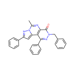 Cc1nc2c(=O)n(Cc3ccccc3)nc(-c3ccccc3)c2c2cc(-c3ccccc3)nn12 ZINC000064436270