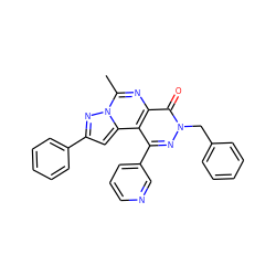 Cc1nc2c(=O)n(Cc3ccccc3)nc(-c3cccnc3)c2c2cc(-c3ccccc3)nn12 ZINC000064454280