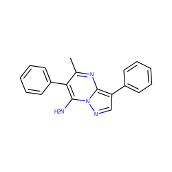 Cc1nc2c(-c3ccccc3)cnn2c(N)c1-c1ccccc1 ZINC000006809401