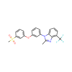 Cc1nc2c(C(F)(F)F)cccc2n1-c1cccc(Oc2cccc(S(C)(=O)=O)c2)c1 ZINC000045353000