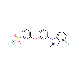 Cc1nc2c(Cl)cccc2n1-c1cccc(Oc2cccc(S(=O)(=O)C(F)(F)F)c2)c1 ZINC000045355062