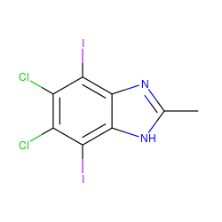 Cc1nc2c(I)c(Cl)c(Cl)c(I)c2[nH]1 ZINC000045347709