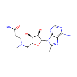 Cc1nc2c(N)ncnc2n1[C@@H]1O[C@H](CN(C)CCC(N)=O)[C@@H](O)[C@H]1O ZINC000040392129