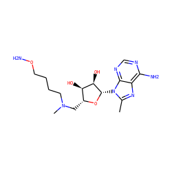 Cc1nc2c(N)ncnc2n1[C@@H]1O[C@H](CN(C)CCCCON)[C@@H](O)[C@H]1O ZINC000040873029