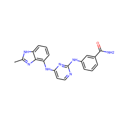 Cc1nc2c(Nc3ccnc(Nc4cccc(C(N)=O)c4)n3)cccc2[nH]1 ZINC000028950579