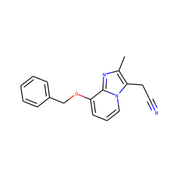 Cc1nc2c(OCc3ccccc3)cccn2c1CC#N ZINC000000002675