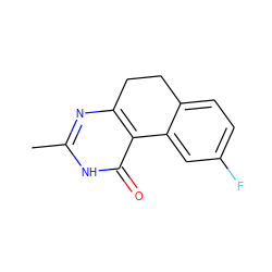 Cc1nc2c(c(=O)[nH]1)-c1cc(F)ccc1CC2 ZINC000013832471