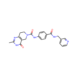 Cc1nc2c(c(=O)[nH]1)CN(C(=O)Nc1ccc(C(=O)NCc3cccnc3)cc1)CC2 ZINC000072107380