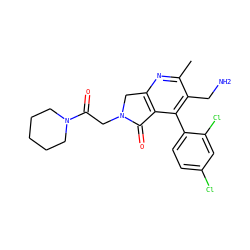 Cc1nc2c(c(-c3ccc(Cl)cc3Cl)c1CN)C(=O)N(CC(=O)N1CCCCC1)C2 ZINC000034805185