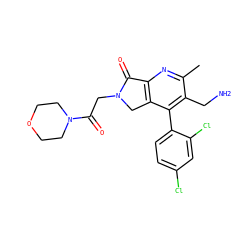 Cc1nc2c(c(-c3ccc(Cl)cc3Cl)c1CN)CN(CC(=O)N1CCOCC1)C2=O ZINC000073138464