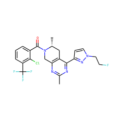 Cc1nc2c(c(-c3ccn(CCF)n3)n1)C[C@@H](C)N(C(=O)c1cccc(C(F)(F)F)c1Cl)C2 ZINC000225944860