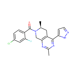 Cc1nc2c(c(-c3ccn[nH]3)n1)C[C@H](C)N(C(=O)c1ccc(Cl)cc1F)C2 ZINC000219264331