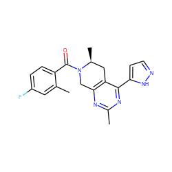 Cc1nc2c(c(-c3ccn[nH]3)n1)C[C@H](C)N(C(=O)c1ccc(F)cc1C)C2 ZINC000225938250