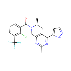 Cc1nc2c(c(-c3ccn[nH]3)n1)C[C@H](C)N(C(=O)c1cccc(C(F)(F)F)c1Cl)C2 ZINC000219510167