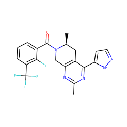 Cc1nc2c(c(-c3ccn[nH]3)n1)C[C@H](C)N(C(=O)c1cccc(C(F)(F)F)c1F)C2 ZINC000219539794