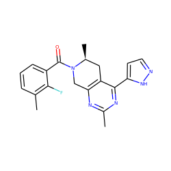 Cc1nc2c(c(-c3ccn[nH]3)n1)C[C@H](C)N(C(=O)c1cccc(C)c1F)C2 ZINC000225939987