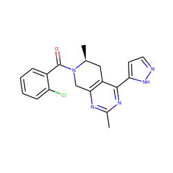 Cc1nc2c(c(-c3ccn[nH]3)n1)C[C@H](C)N(C(=O)c1ccccc1Cl)C2 ZINC000219337431