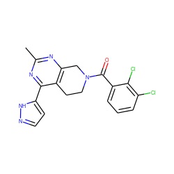 Cc1nc2c(c(-c3ccn[nH]3)n1)CCN(C(=O)c1cccc(Cl)c1Cl)C2 ZINC000219451930