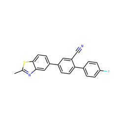 Cc1nc2cc(-c3ccc(-c4ccc(F)cc4)c(C#N)c3)ccc2s1 ZINC000049125180